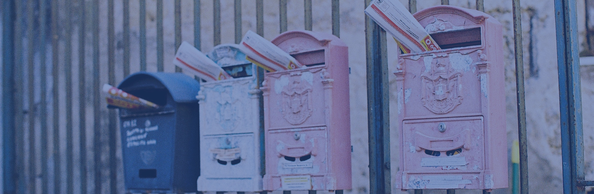 Photo of several mailboxes