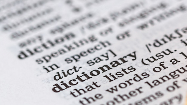 fragment słownika językowego
